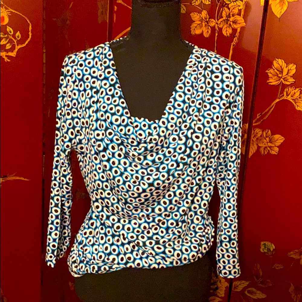 Long sleeve blue, turquoise blouse - Picture 1 of 1